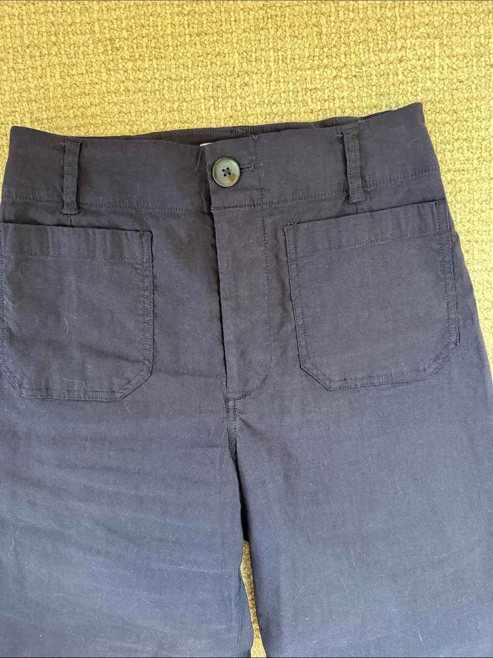 Anthropologie Maeve ‘Colette’ Navy Wide-Leg Pants with Strawberry Back Pockets - Picture 4 of 5
